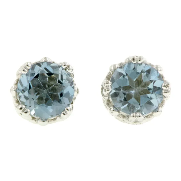 Fancy Basket Gemstone Stud Earring 18k- Heirloom by Doyle & Doyle