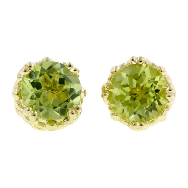 Fancy Basket Gemstone Stud Earring 18k- Heirloom by Doyle & Doyle