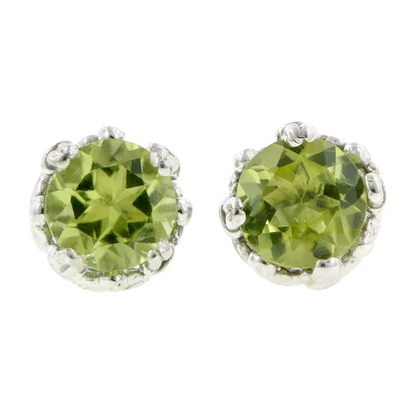 Fancy Basket Gemstone Stud Earring 18k- Heirloom by Doyle & Doyle