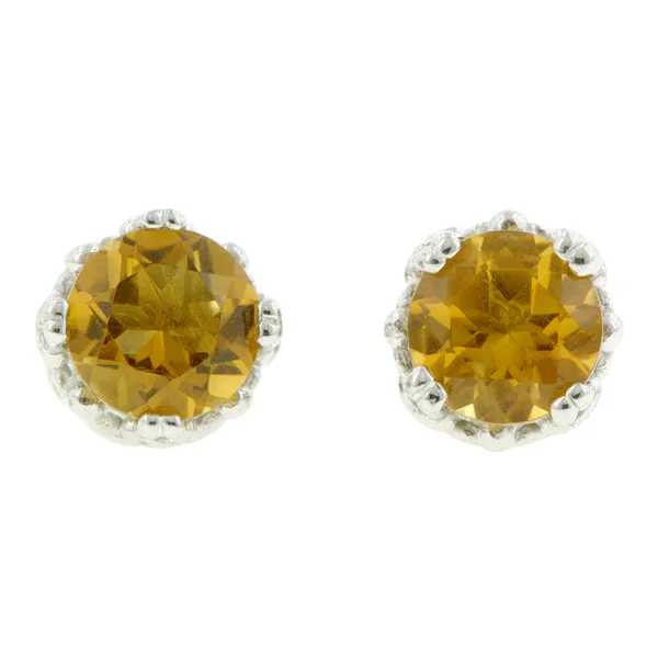 Fancy Basket Gemstone Stud Earring 18k- Heirloom by Doyle & Doyle