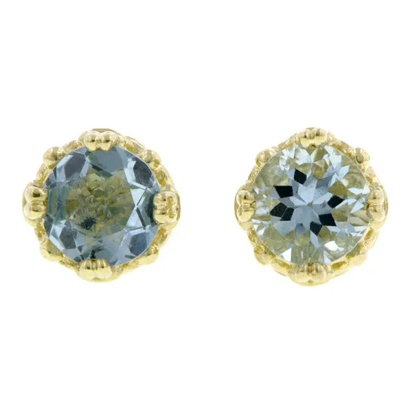 Fancy Basket Gemstone Stud Earring 18k- Heirloom by Doyle & Doyle