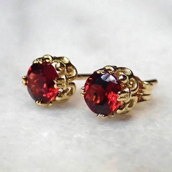 Fancy Basket Gemstone Stud Earring 18k- Heirloom by Doyle & Doyle