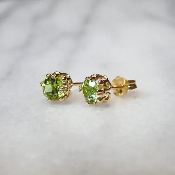 Fancy Basket Gemstone Stud Earring 18k- Heirloom by Doyle & Doyle