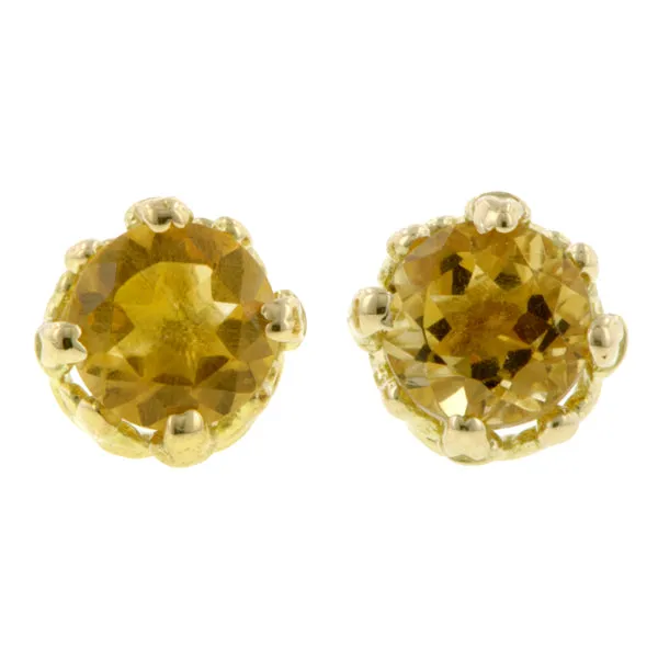 Fancy Basket Gemstone Stud Earring 18k- Heirloom by Doyle & Doyle