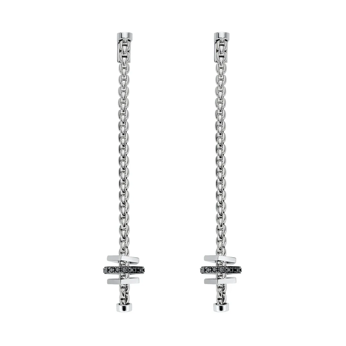 FP Eka 18ct White Gold .32ct Black Diamond Drop Earrings