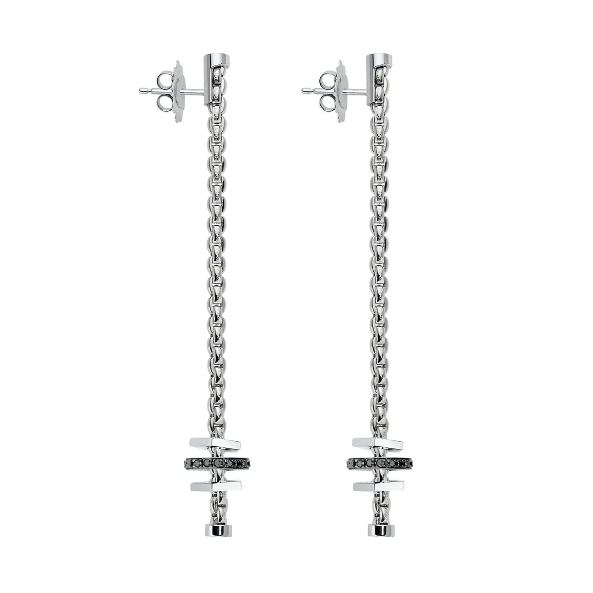 FP Eka 18ct White Gold .32ct Black Diamond Drop Earrings