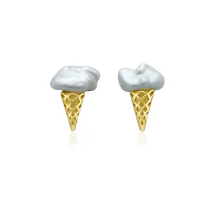 Freshwater Baroque Pearl Stud Earrings WE00611 | ICE CREAM