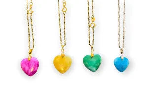 Gold Plated Jade Heart Pendant Necklace