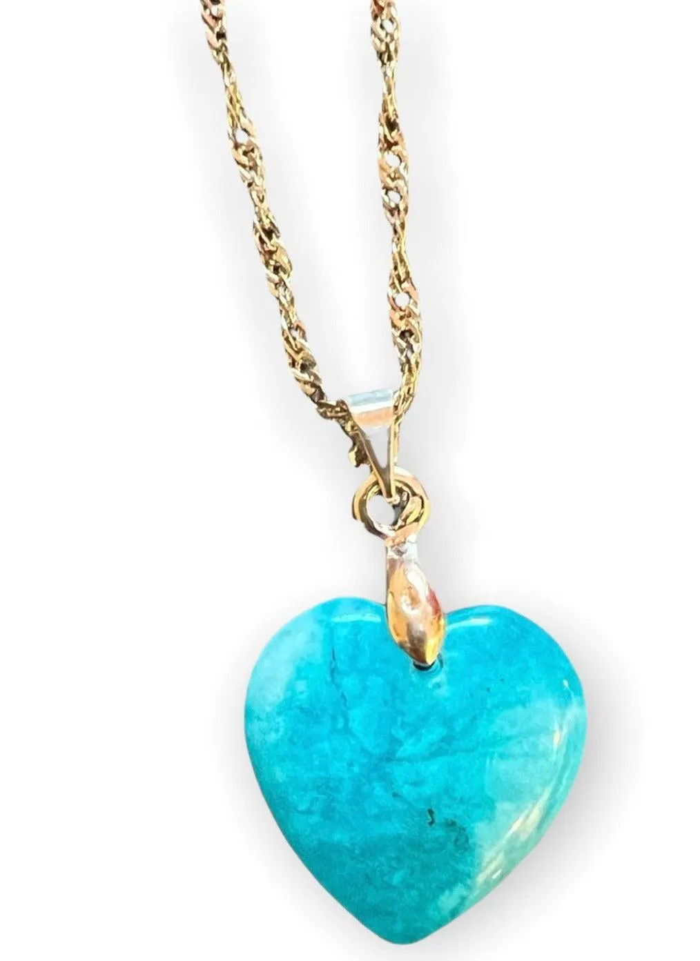 Gold Plated Jade Heart Pendant Necklace