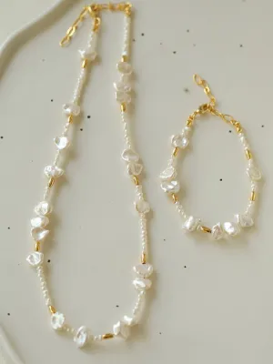 Golden Fusion Baroque Pearl Necklace