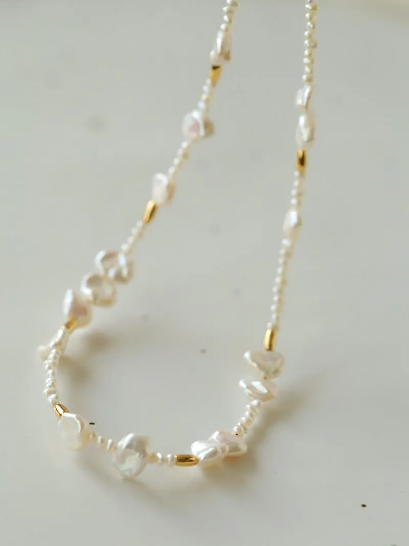 Golden Fusion Baroque Pearl Necklace