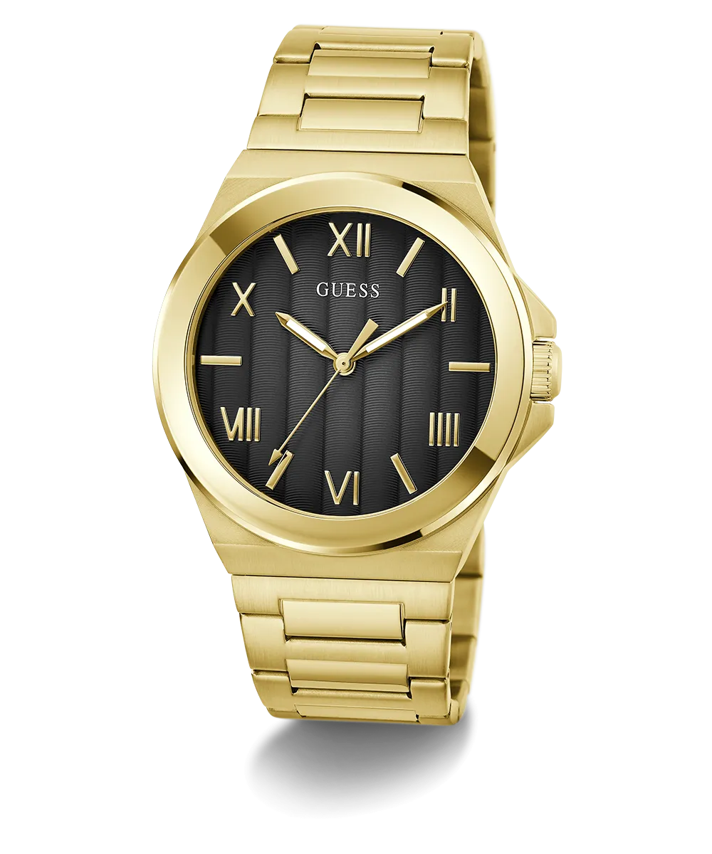 GUESS Mens Gold Tone Analog Watch