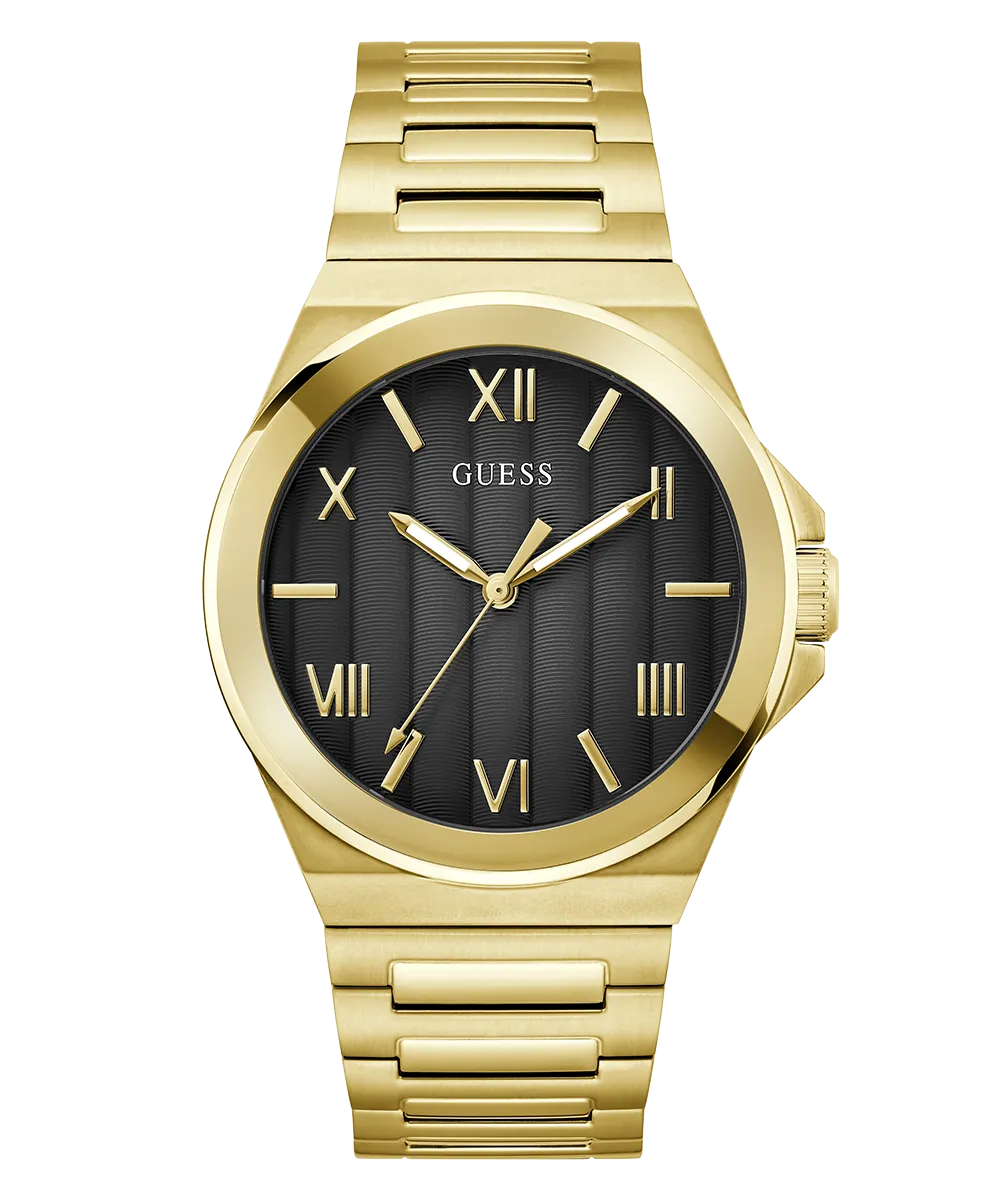 GUESS Mens Gold Tone Analog Watch