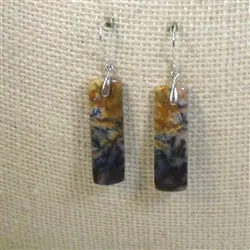 Handcrafted Fashionable Long Sage Amethyst Agate Earrings