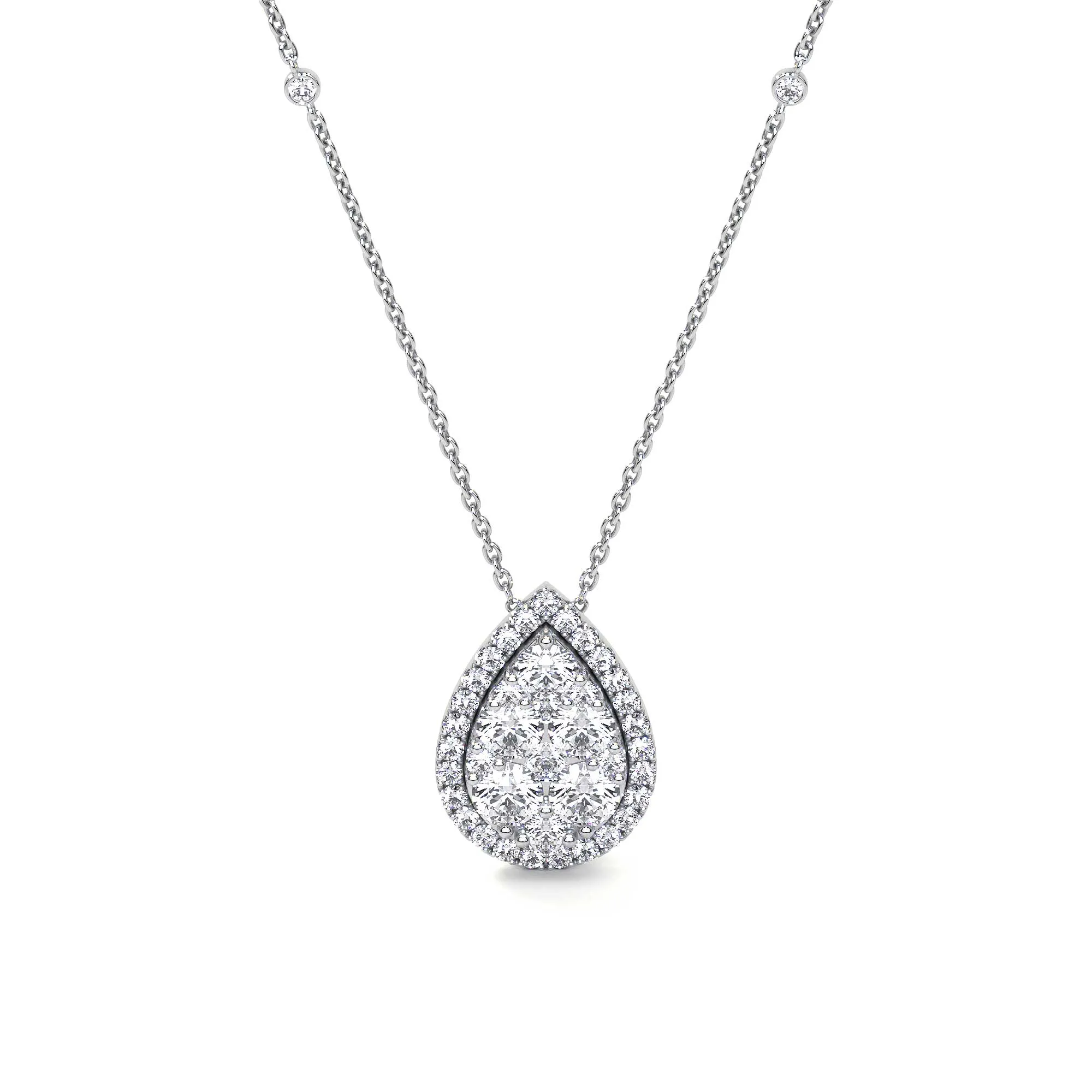 'Heritage' Necklace with Diamond Pear Pendantle e