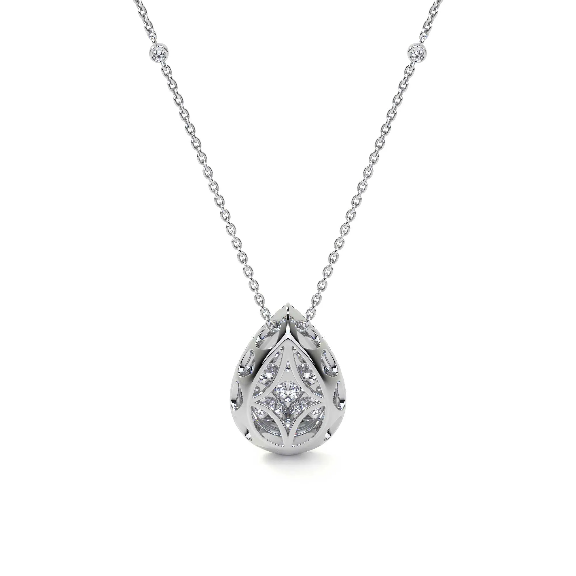 'Heritage' Necklace with Diamond Pear Pendantle e