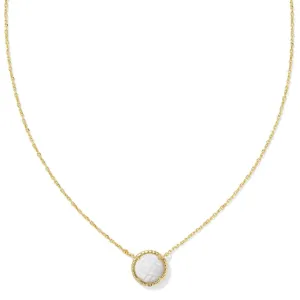 Kendra Scott | Volleyball Gold Short Pendant Necklace in White Mother-of-Pearl