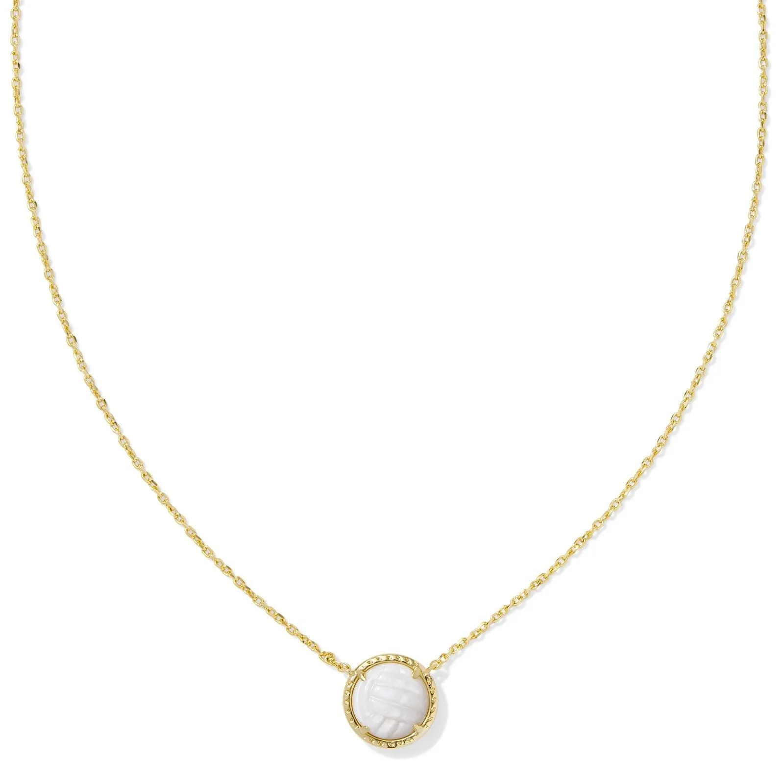 Kendra Scott | Volleyball Gold Short Pendant Necklace in White Mother-of-Pearl