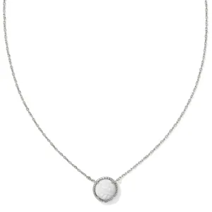 Kendra Scott | Volleyball Silver Short Pendant Necklace in White Mother-of-Pearl