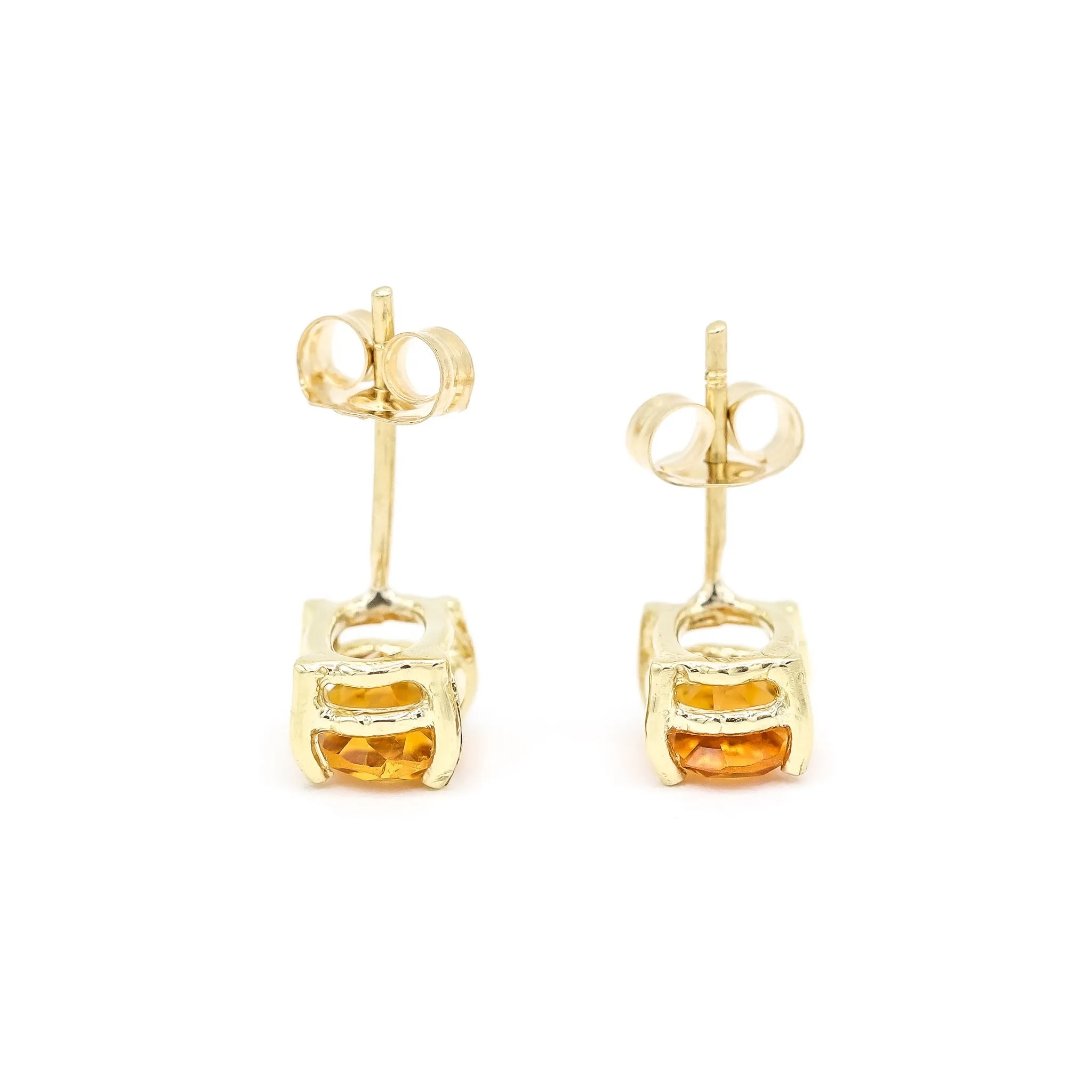 Ladies Cocktail Citrines 14k Yellow Gold Stud Earrings