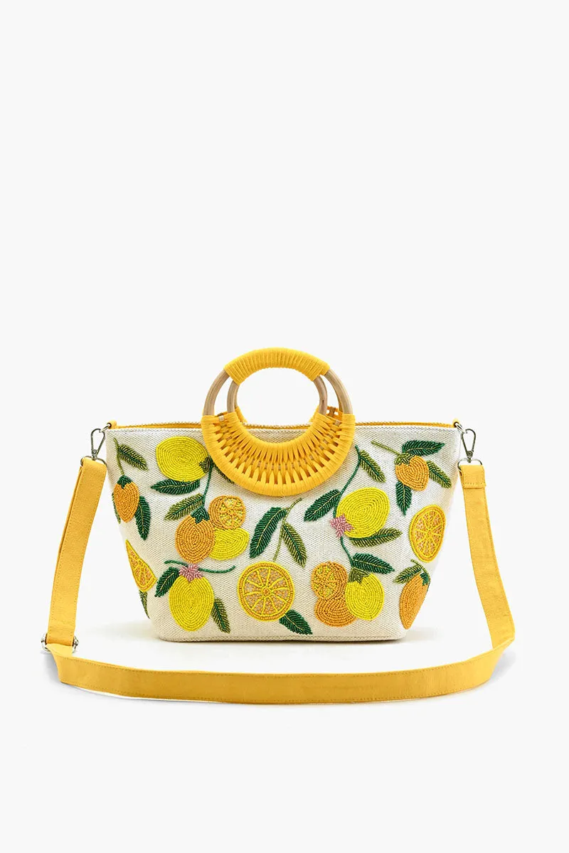 Lemon Fresh Wicker Tote Set of 3