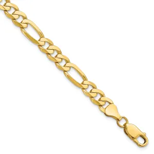 Leslie 14k Yellow Gold 7.0m Flat Figaro Bracelet