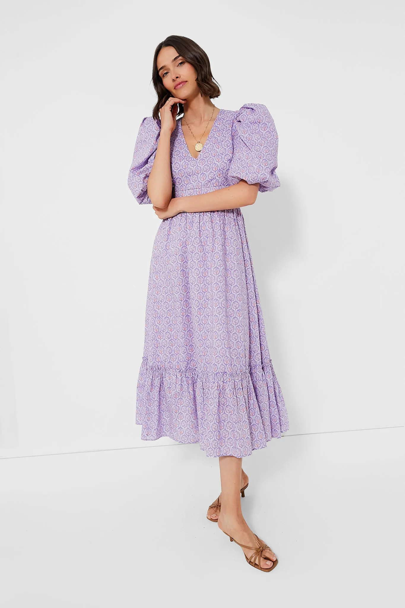 Lilac and Blush Icon Floral Lindley Dress