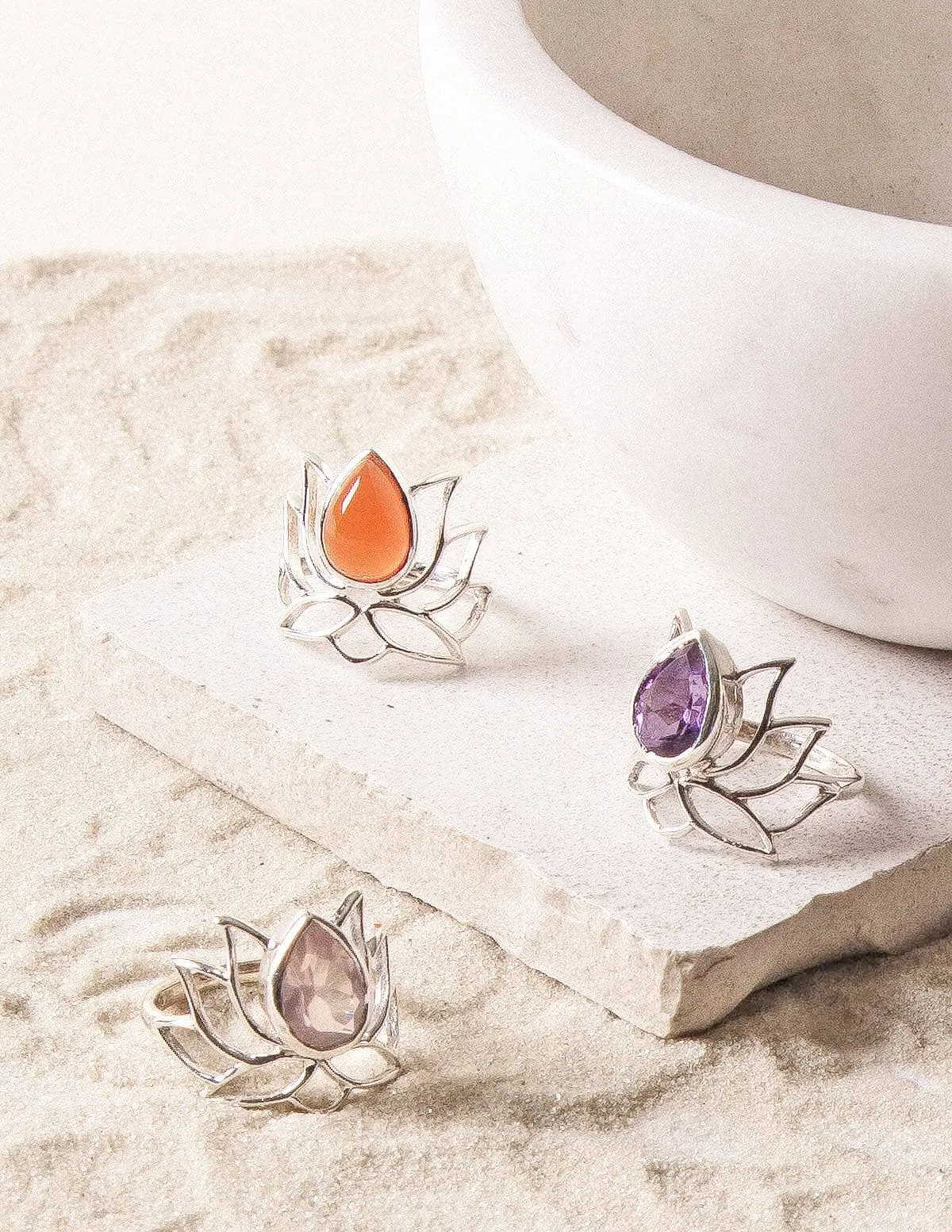 Lotus Gemstone Ring