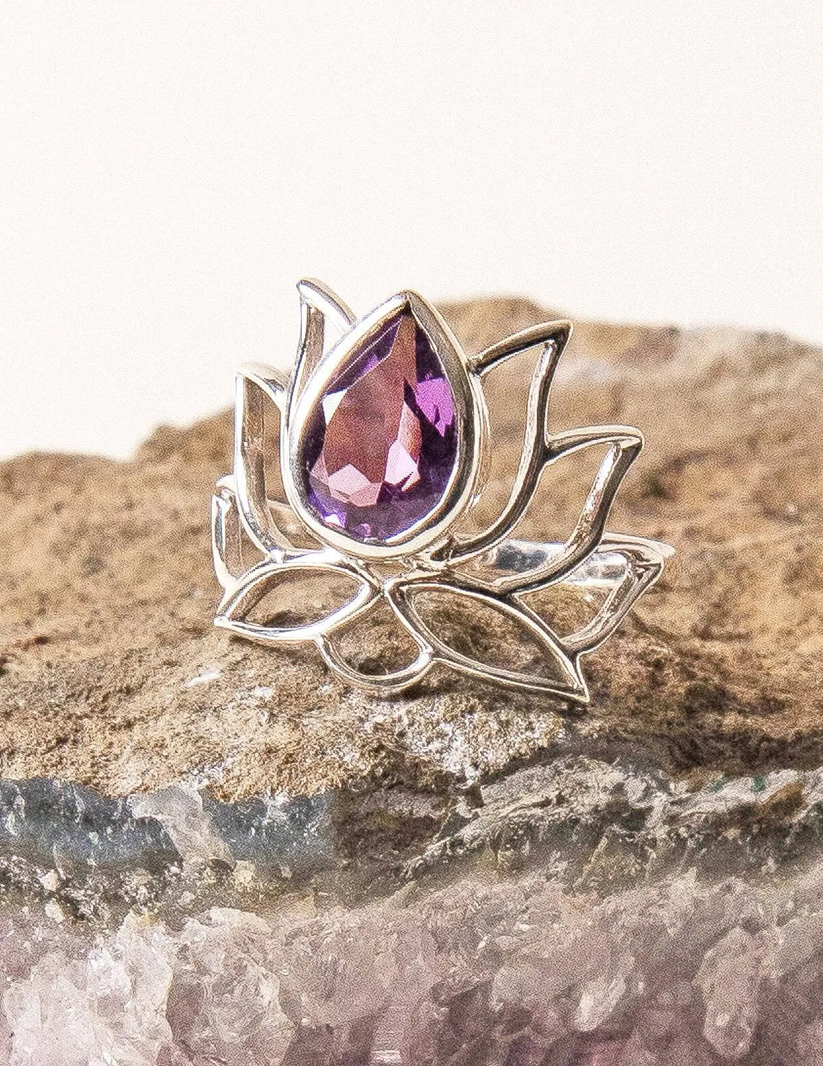 Lotus Gemstone Ring