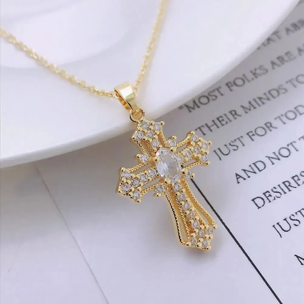 Luxury Zircon Cross Necklace