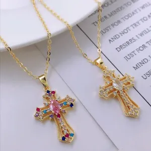 Luxury Zircon Cross Necklace