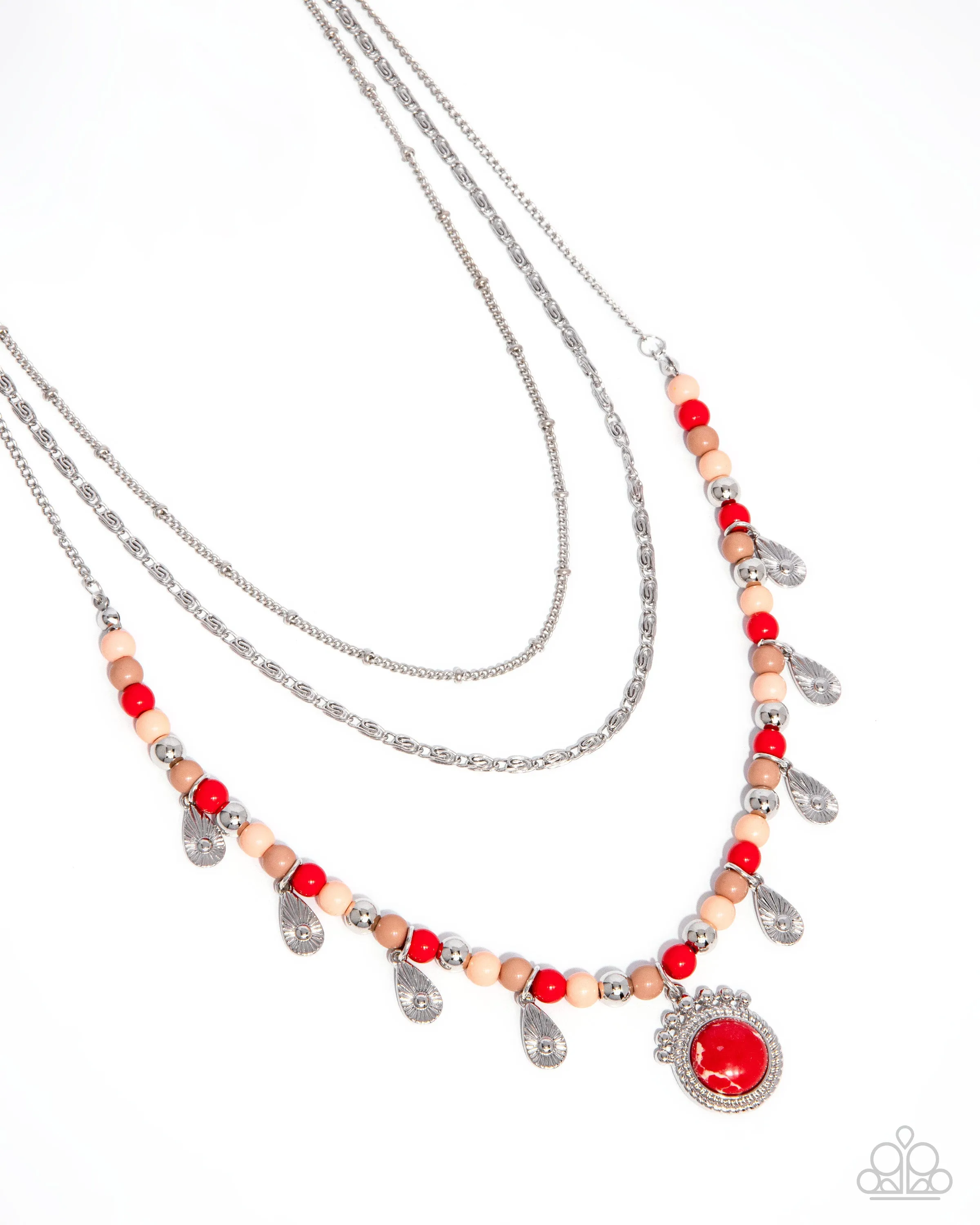 Necklaces Touching Teardrops - Red