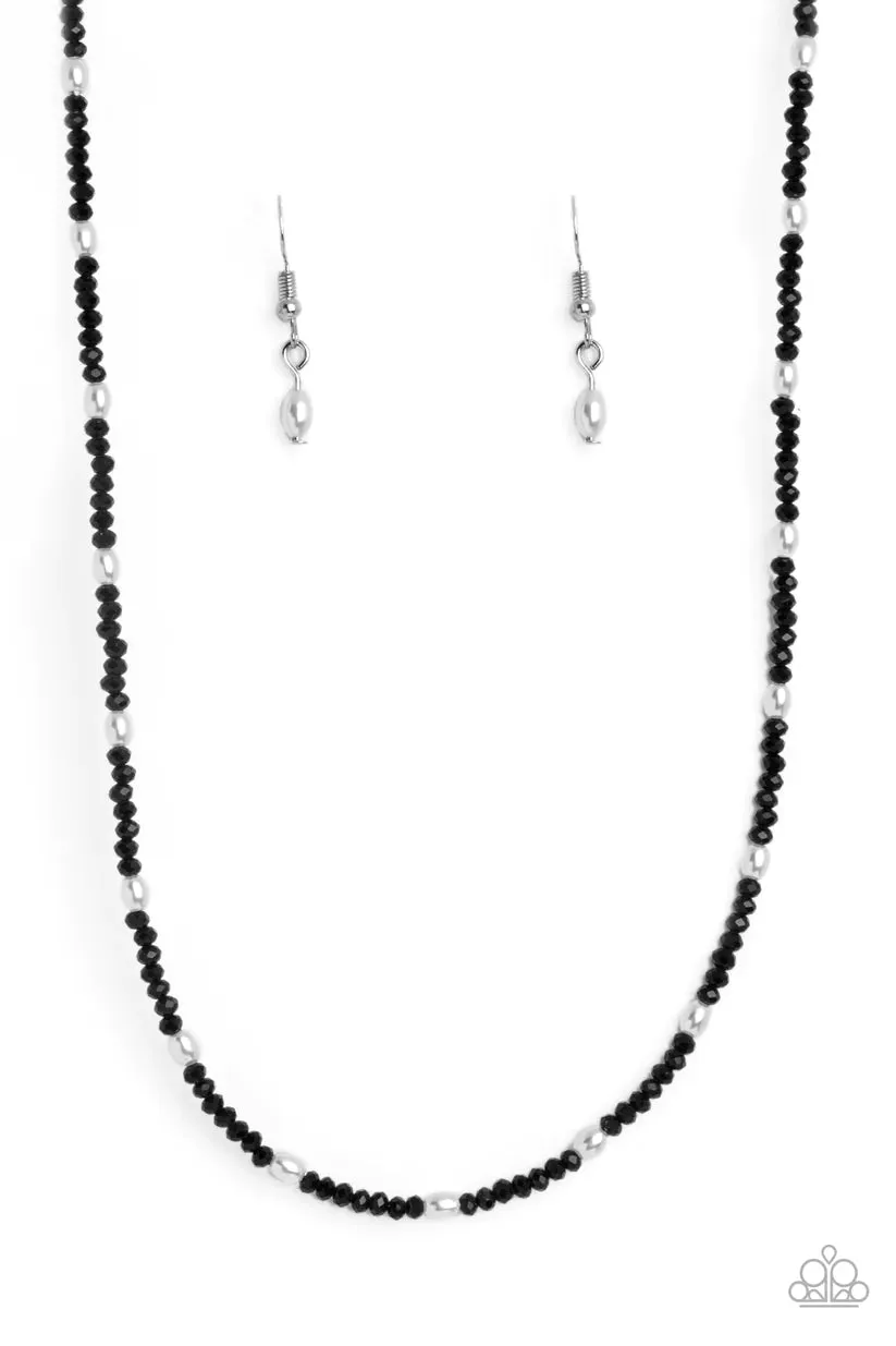 Paparazzi Beaded Blitz Black Necklace & Earring Set