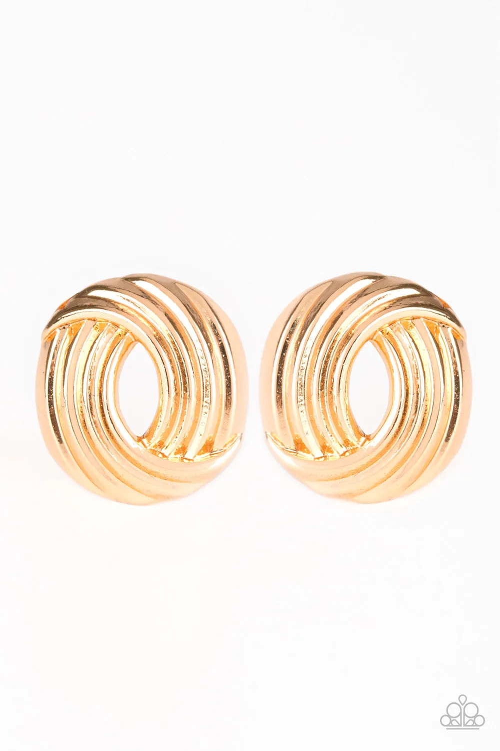 Paparazzi Earring ~ Rare Refinement - Gold Post Earring