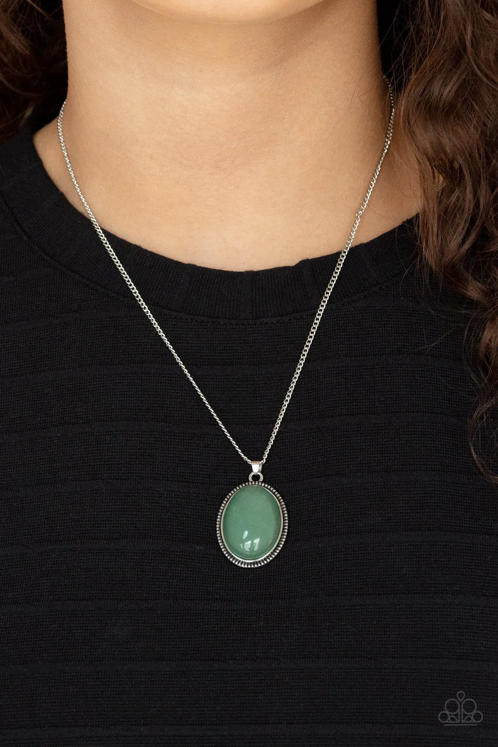 Paparazzi Tranquil Talisman - Green Necklace