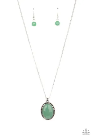 Paparazzi Tranquil Talisman - Green Necklace