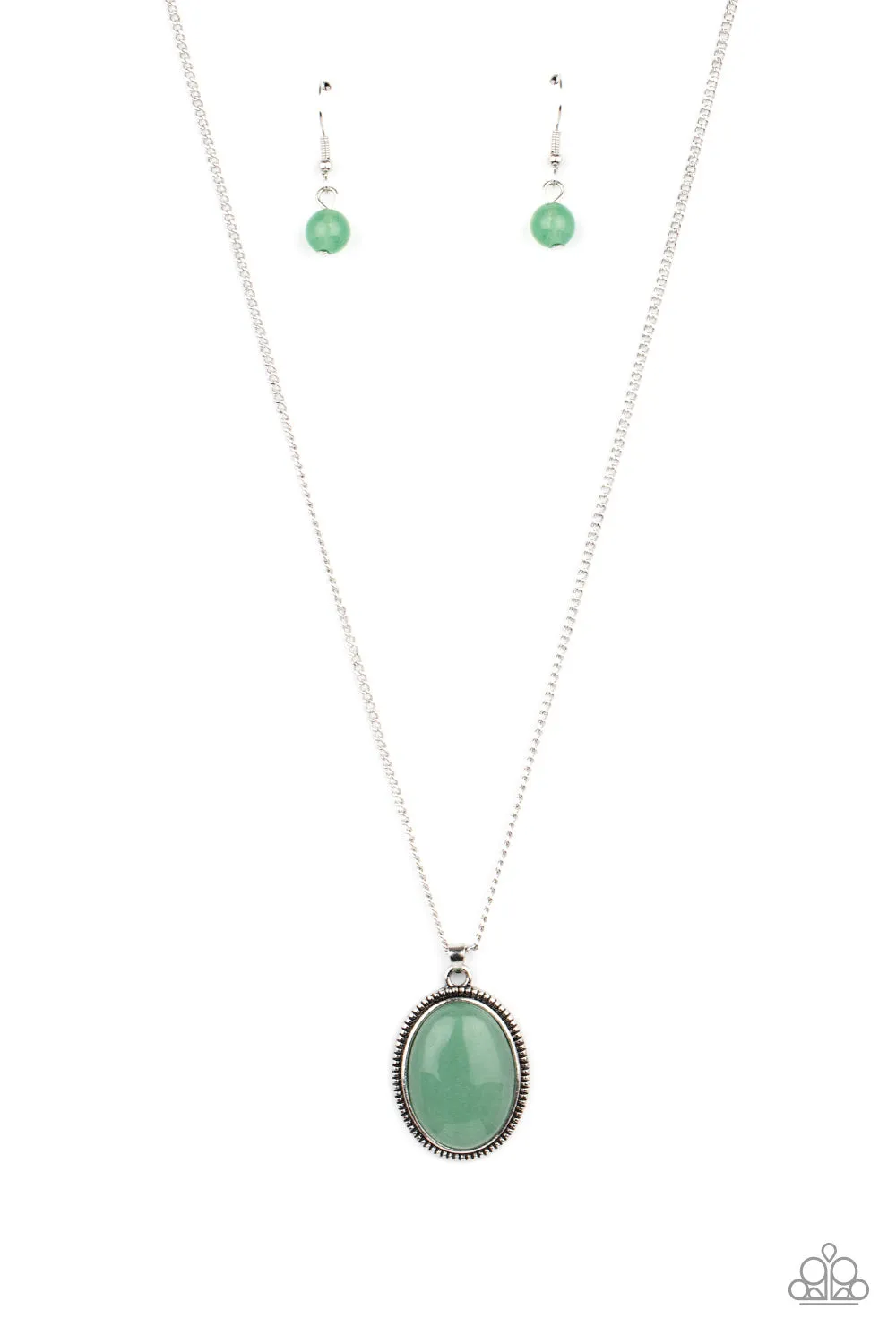 Paparazzi Tranquil Talisman - Green Necklace