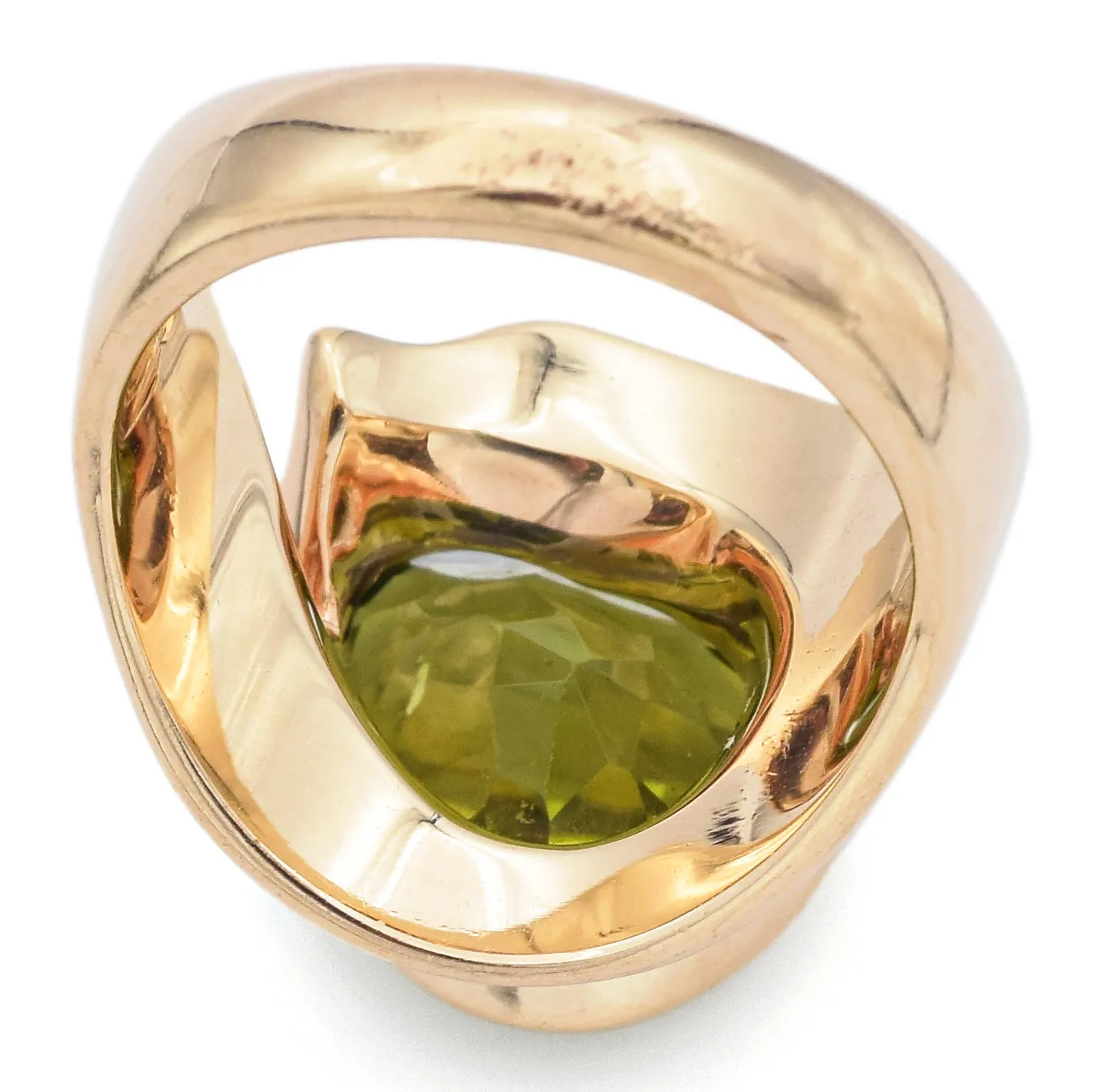 Pasdera 14K Yellow Gold 4.87 Ct Peridot Band Ring Size 6.5