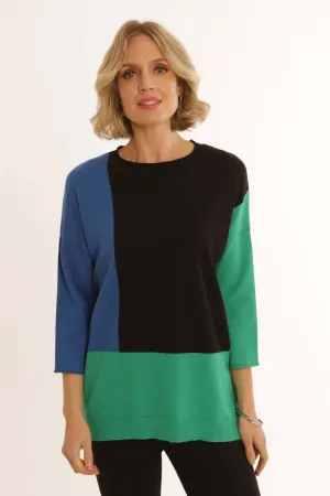 Pomodoro Clothing Clashing Colour Block Jumper 32454