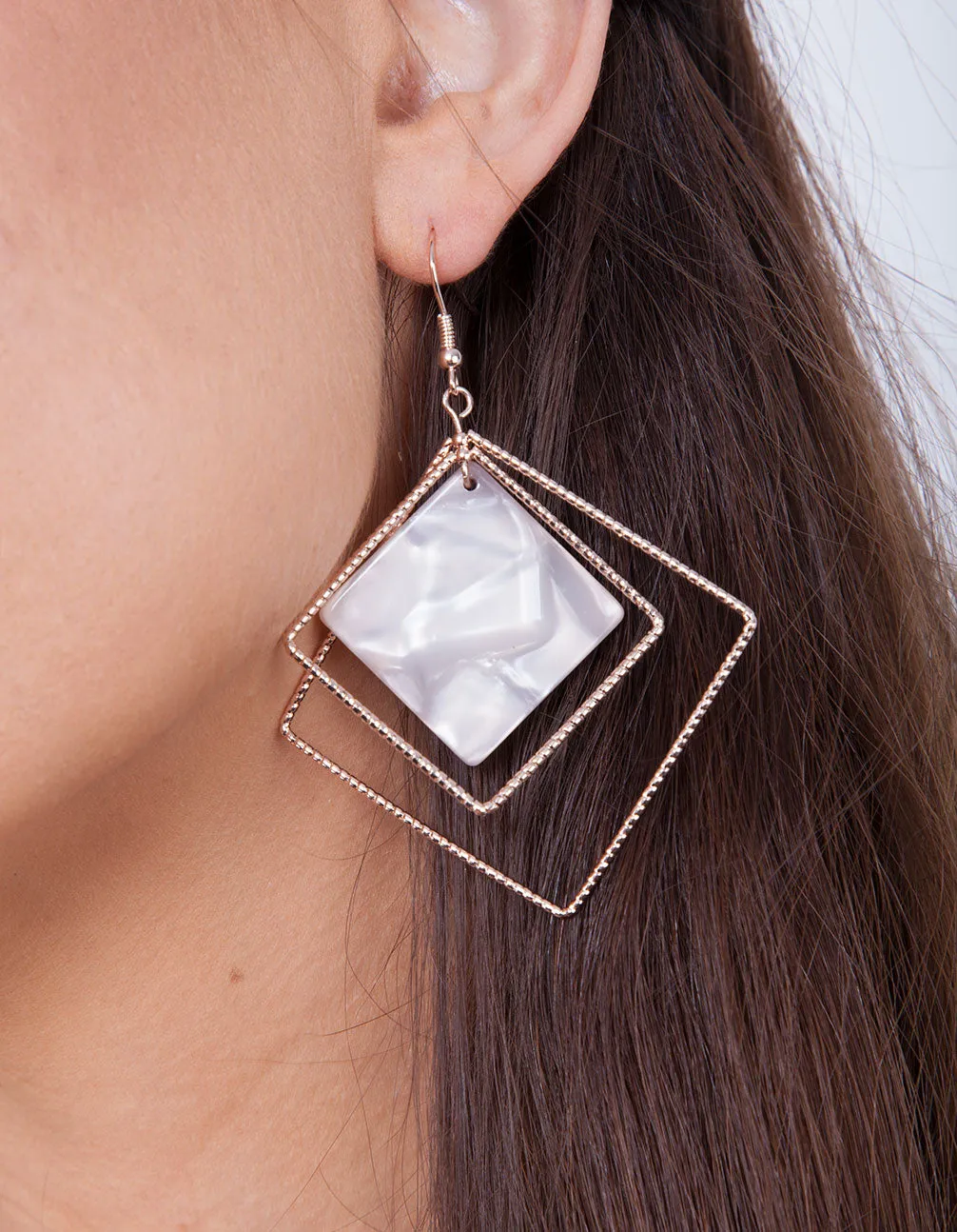 Rose Gold Irredescent Earrings