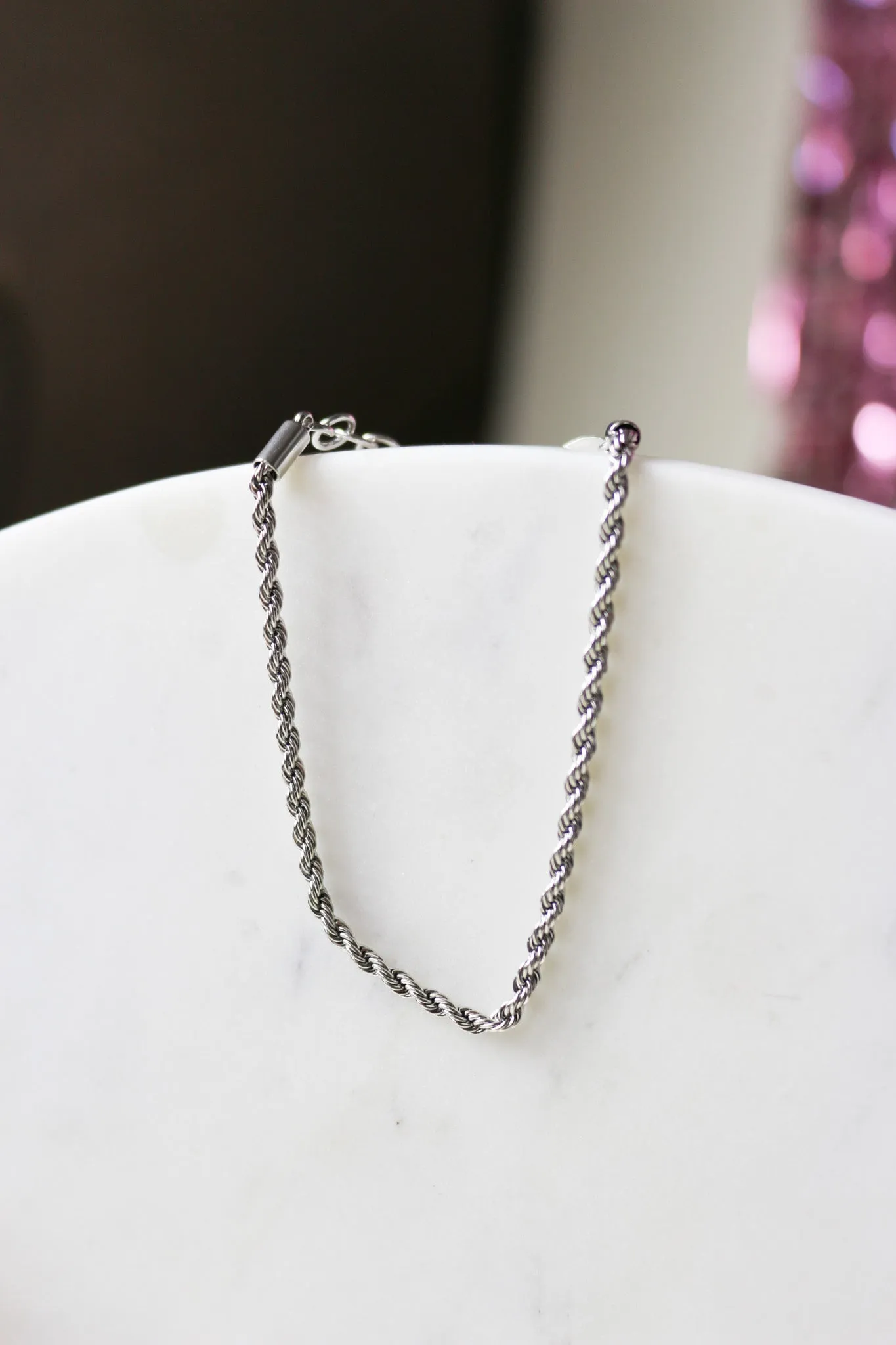 Silver Chunky Twisted Necklace