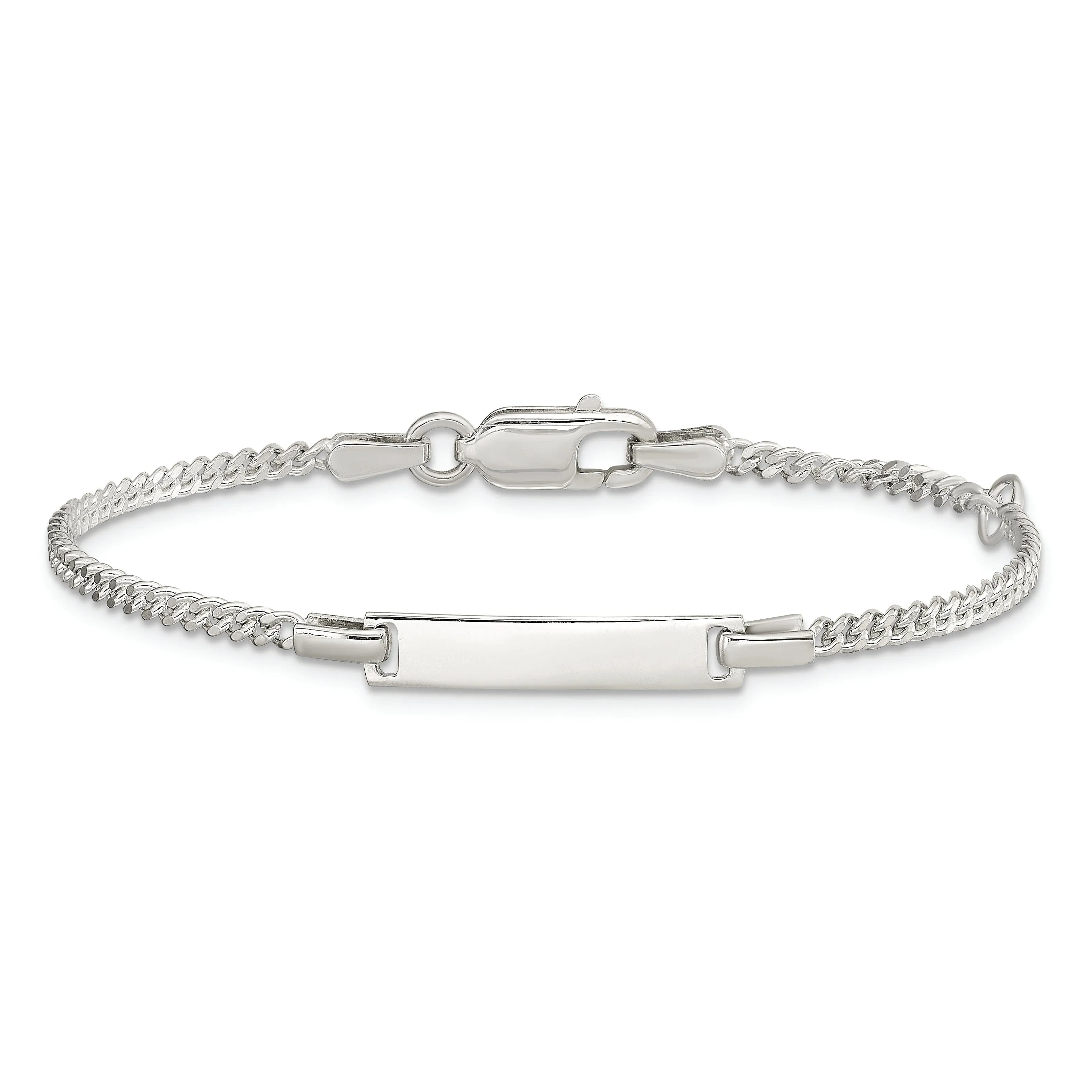 Silver Polished Childrens ID Curb Link Bracelet