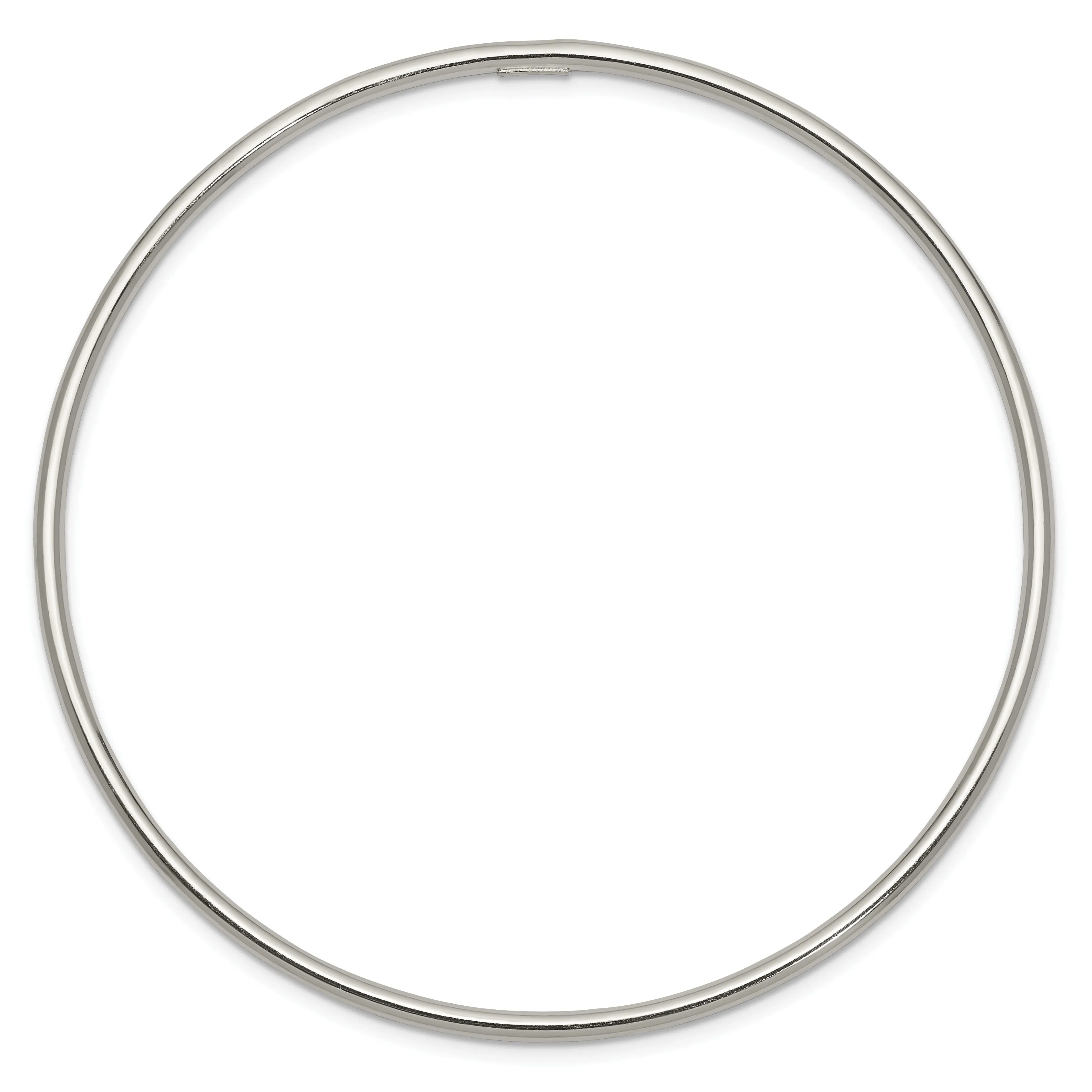 Silver Polished Round Slip On Bangle Bracelet