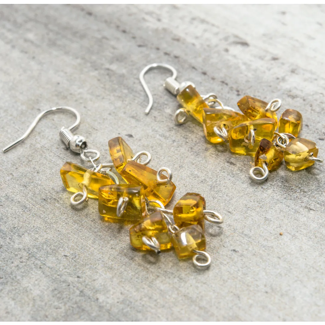 Simojovel Amber Waterfall Earrings - Mexico