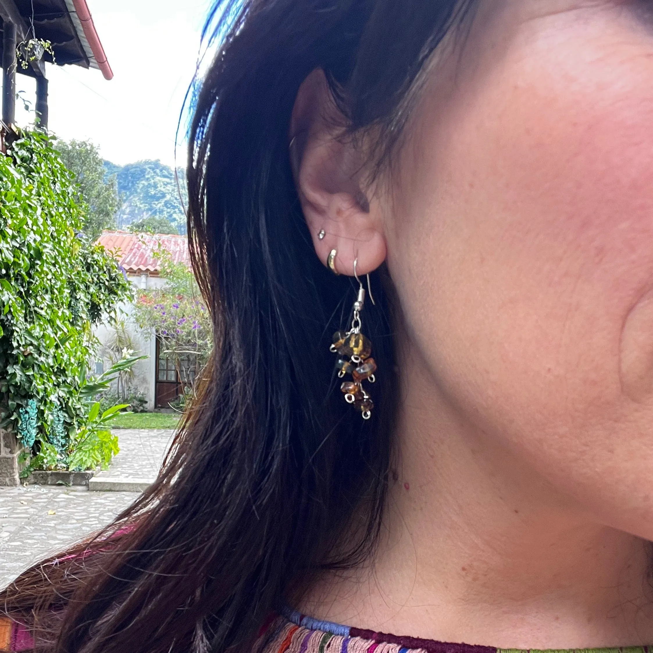 Simojovel Amber Waterfall Earrings - Mexico