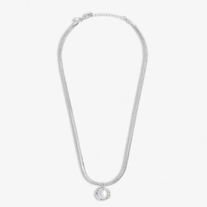 Solaria Baroque Pearl Silver Plated Pendant 46cm   5cm Necklace 7144