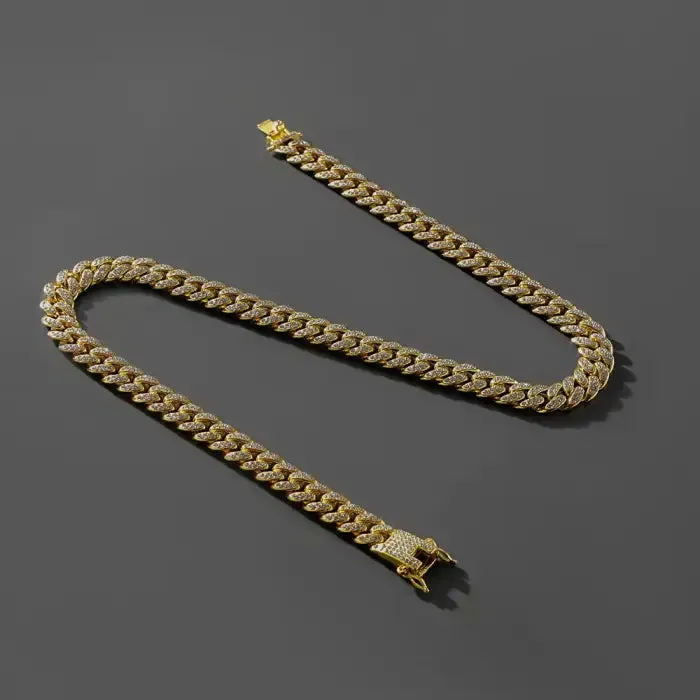 Sparkling Rhinestone Cuban Link Chain Bracelet