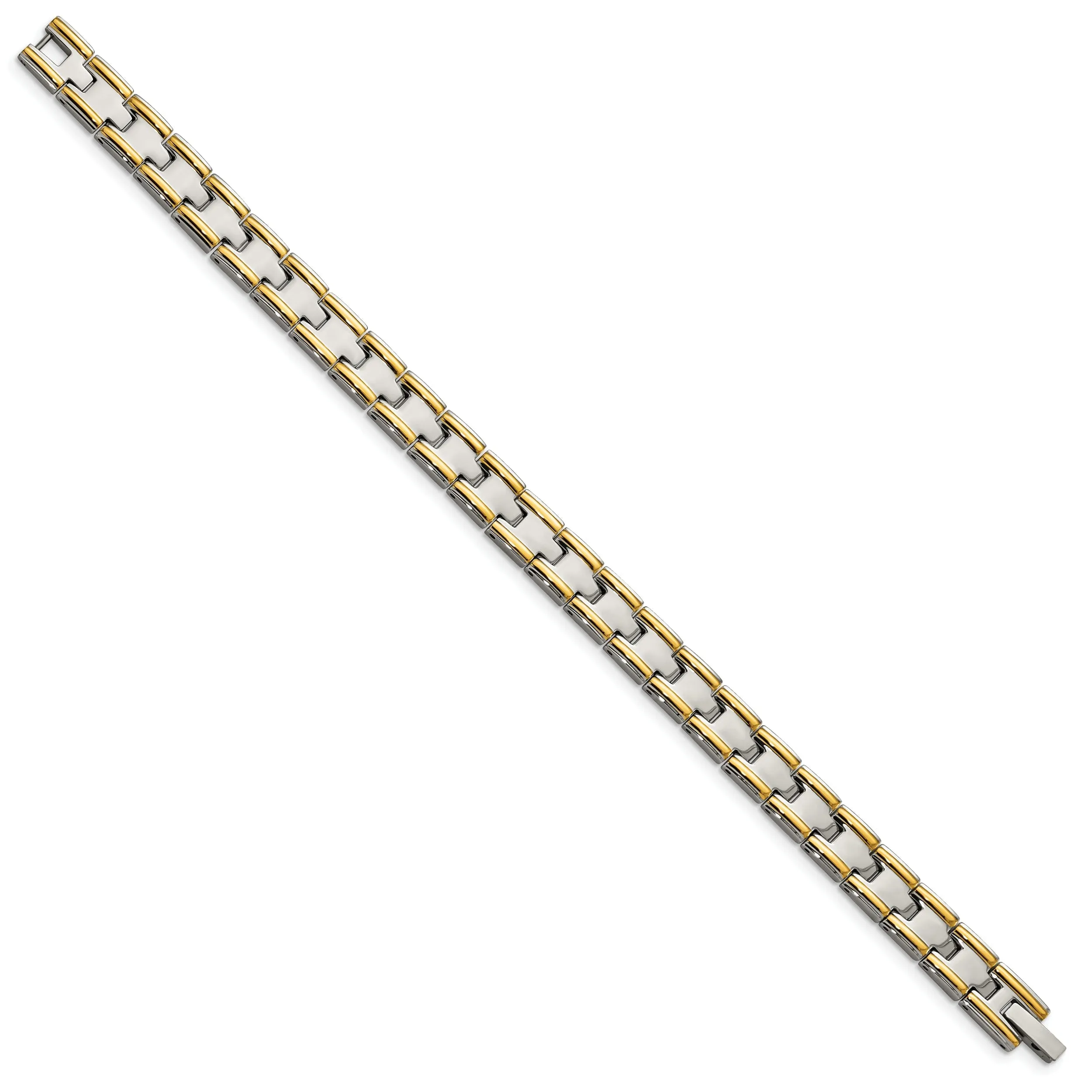 Stainless Steel 24K Plated Fold Over Bracelet