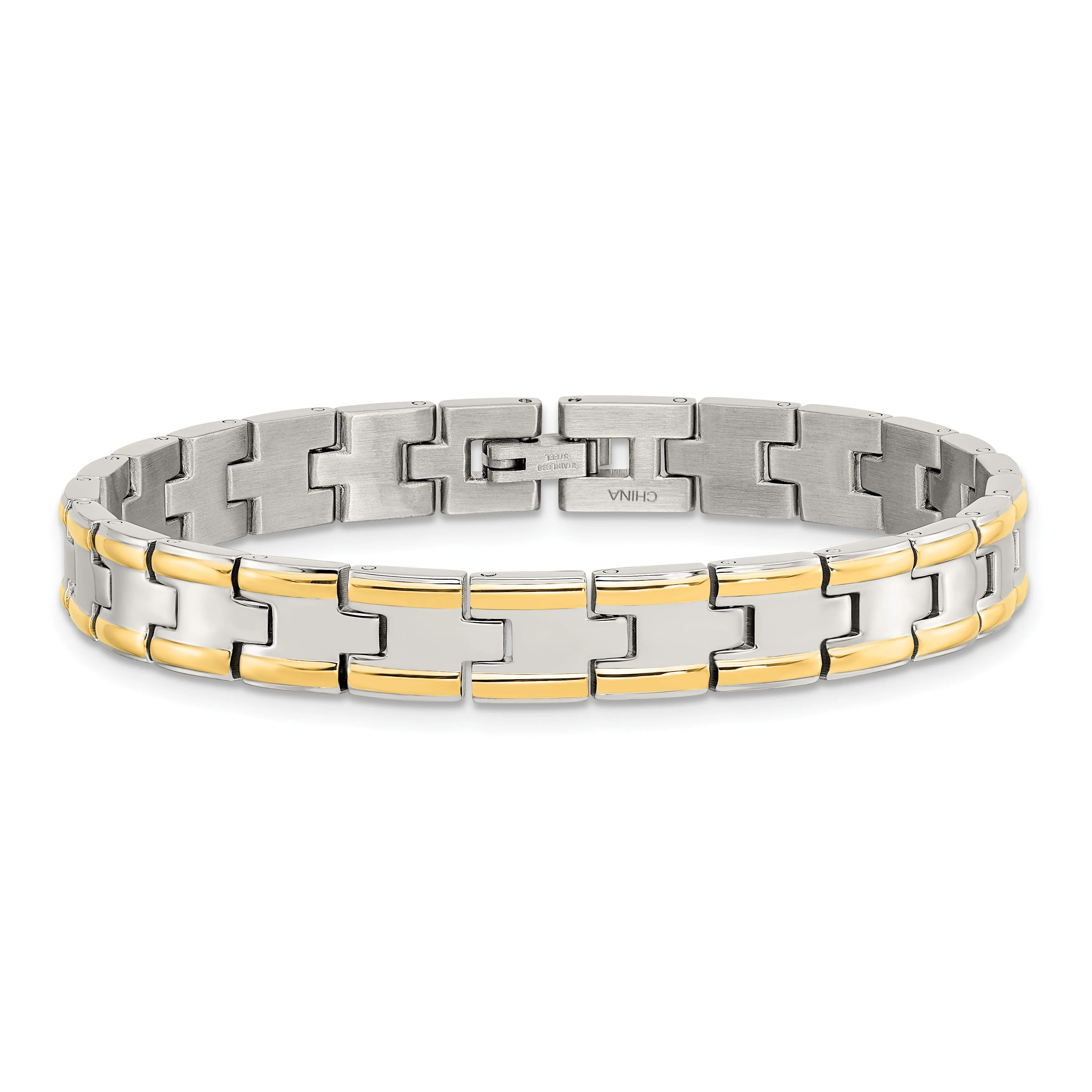 Stainless Steel 24K Plated Fold Over Bracelet