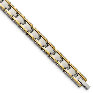 Stainless Steel 24K Plated Fold Over Bracelet